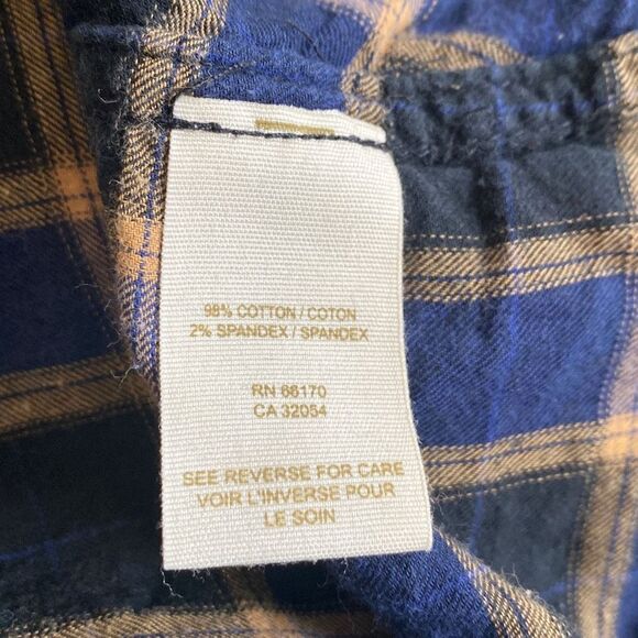 We The Free People Cotton Plaid Button‎ Down Flannel Western Shirt Blue XS - Picture 11 of 12